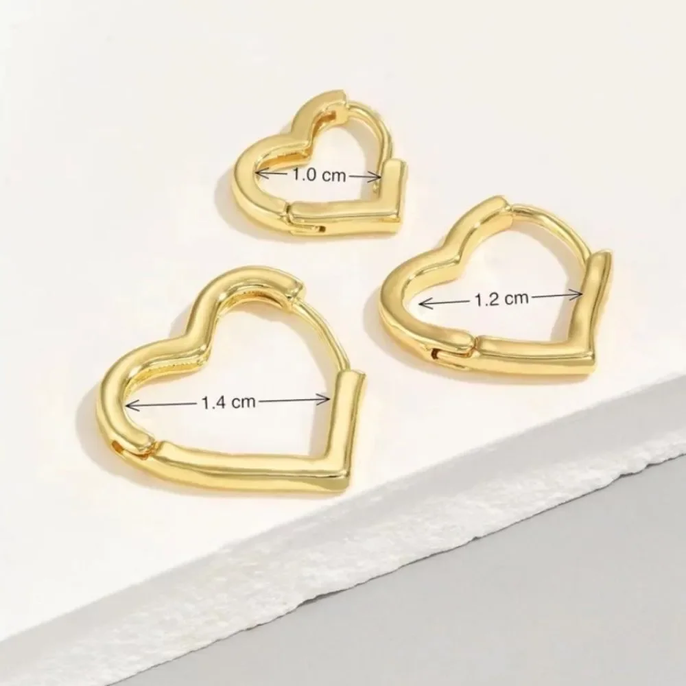 3for$20 3pcs/set Heart Design Hoop Earrings
